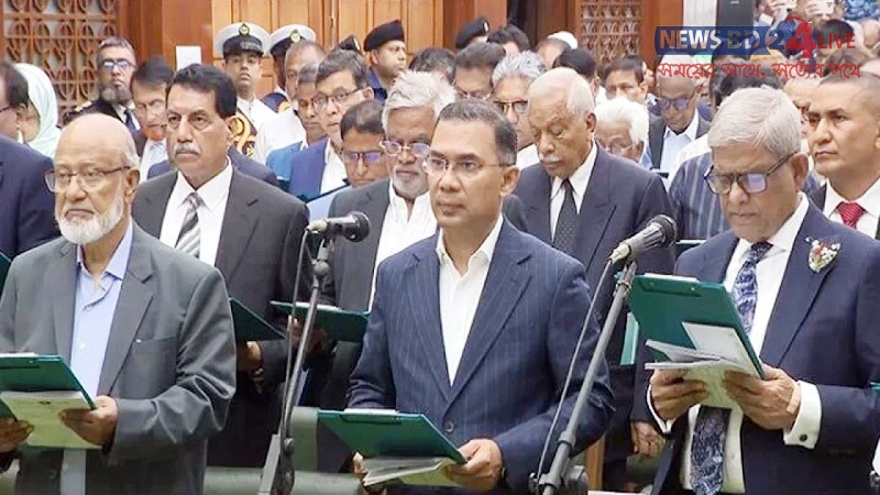 শপথ নিলেন বিএনপির জয়ীরা, বিকেলেই বঙ্গভবনে নতুন মন্ত্রিসভার শপথ।