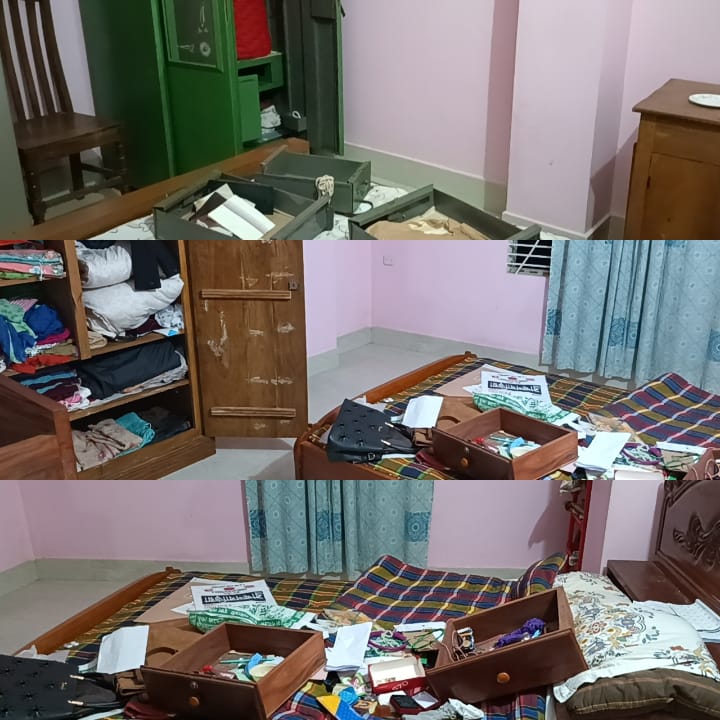 নাসিরনগর উপজেলা সদরের একটি তিনতলা ভবনের তৃতীয় তলার ফ্ল্যাটে দুঃসাহসিক চুরি