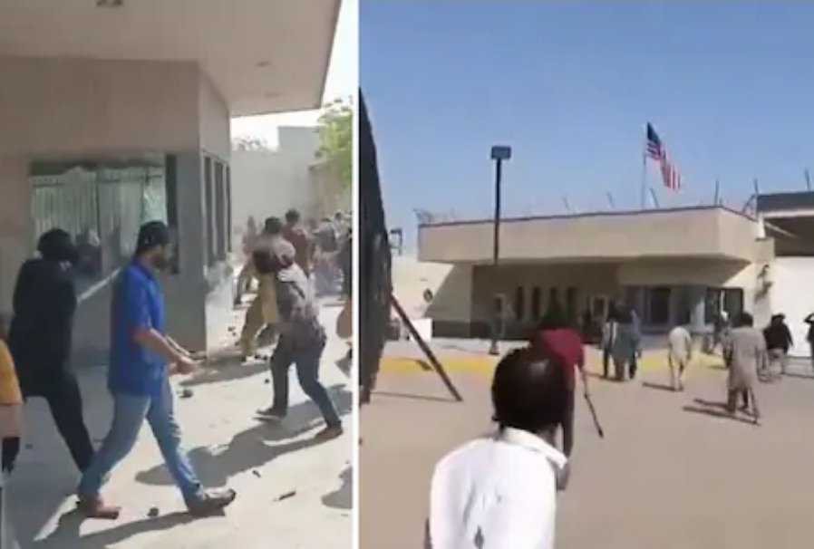 ইরানে হামলার প্রতিবাদে উত্তাল পাকিস্তান!করাচিতে মার্কিন কনস্যুলেট ঘিরে রক্তক্ষয়ী সংঘর্ষ, গুলিতে নিহত ১০!<br>